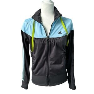 Adidas Lightweight Sky Blue Gray Zip Up Track Jacket Size Medium